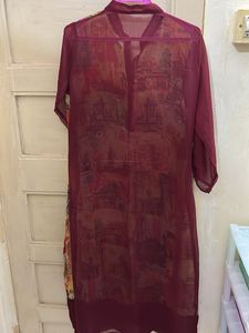 Maroon Colourful Long Kurta