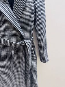 Chic Houndstooth Trench Coat