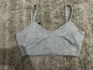 Zara Gray Sweater Bralette Top – Super Soft Knit
