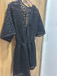 Elegant Black Lace Romper