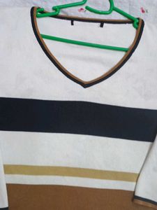Stylish Striped V-Neck Long Sleeve Top