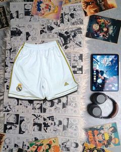Adidas Men's White & Gold Shorts