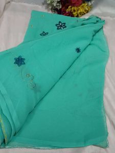 Elegant Teal Saree with blouse