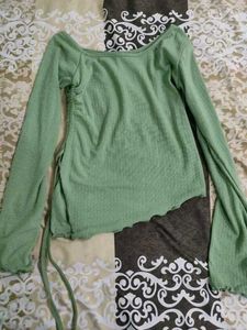 One Shoulder Flare Sleeve Top