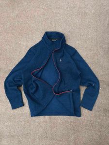 Men's Blue Fleece Zip-Up Jacket