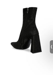 London Rag Sparkly Block Heel Sock Boots