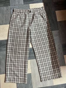 Plaid Wide Leg Pants