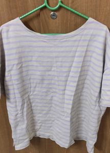 Lavender Striped Casual Top