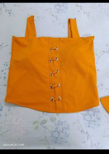 Mustard Colour Shrug And Top