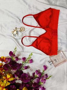 🇳🇿💫🎀Red Ribbed Bralette