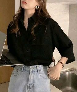 New with tag Korean Chic Black Button-Up Shirt
