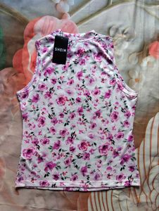 Women’s Floral Printed Sleeveless Top &amp; Red Shorts