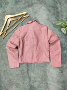 sinsay Pink Faux Leather Biker Jacket