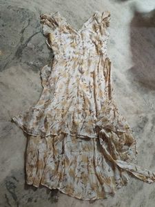 Floral Ruffle V-Neck Maxi Dress