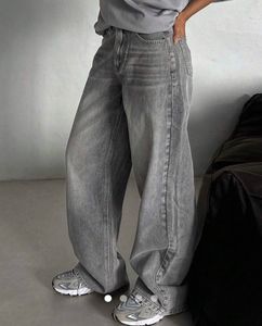 🎀Savana Grey Wide-Leg Jeans