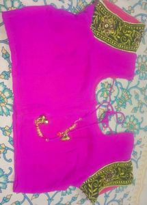 Embroidered Pink Silk Blouse
