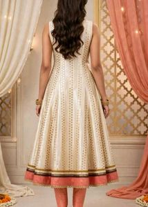 Elegant Cream Ethnic Gown