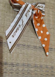 Combo of Chic Polka Dot Scarf hair clip + White fa