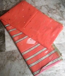 NEW thread work Orange golden saree with fall