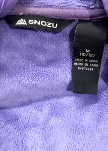 Purple Quilted Jacket With Hood