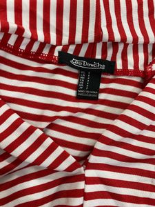 Red Striped Sleeveless Drape Top