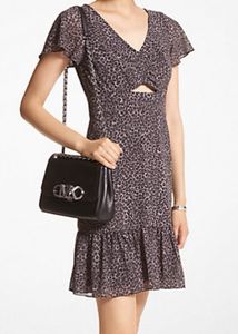 💕sale💕MK Leopard Georgette Cutout Mini Dress