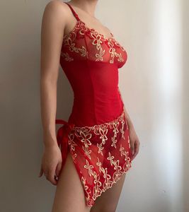Red bodycon mini dress/Lingeria Set