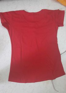 Clearance Red Tshirt stretchable For Daily wear