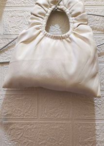 Stylish Cream Ruched Handbag
