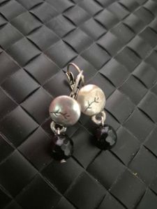 Elegant Silver & Black Stone Earrings