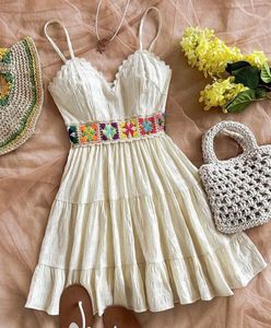 Mini White Flowy Dress