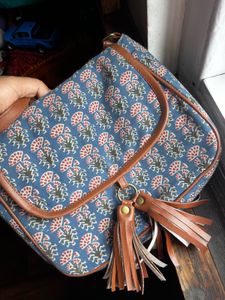 Blue Floral Sling Bag