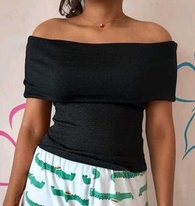 Off-Shoulder Black Top