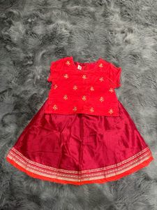 FabIndia Red Girls' Lehenga Choli