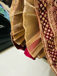 Maroon Velvet Lehenga