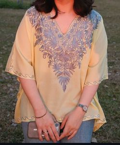 Embroidered Yellow Kurta