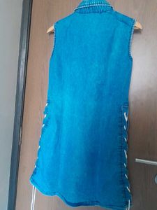 Denim Sleeveless Shirt Dress