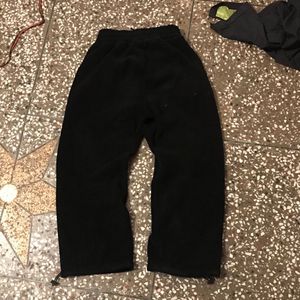 Cozy Black Wide-Leg Fur Lounge Pants