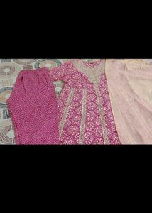 Beautiful Pink anarkali suit