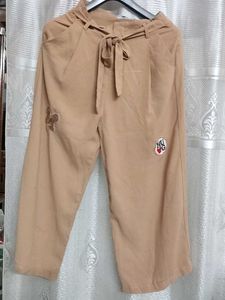 Cute Tan Casual Cropped Pants
