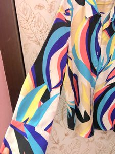 Vero Moda Vibrant Abstract Print Button-Up Shirt