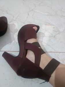 Burgundy Heeled Sandals