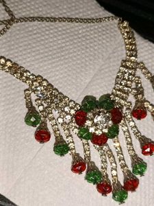 Rhinestone Necklace &amp; Earrings Set