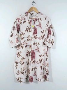 Off White Floral Printed Kurtha (Women's)