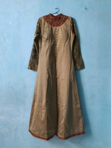 Elegant Party Wear Long Gown with Front Slit