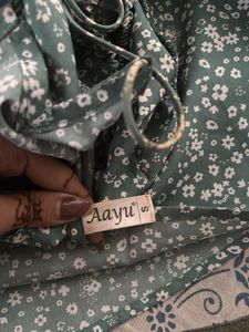 Green Floral Print Midi Dress