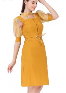 Stylish Yellow Fit &amp; Flare Dress