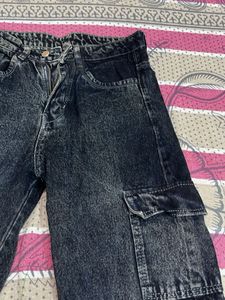 Dark Wash Cargo Jeans