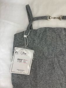 Grey Tank Top with Silver Buckle Detail