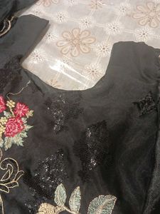 Embroidered Black Kurta